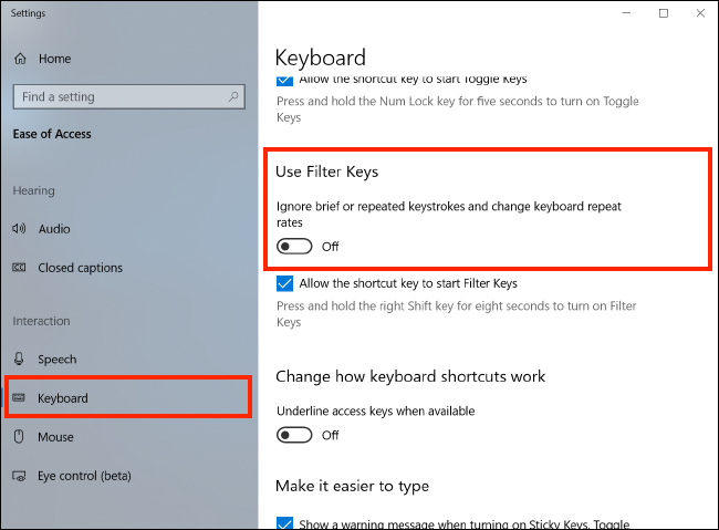 filter keys in lenovo laptop keyboard